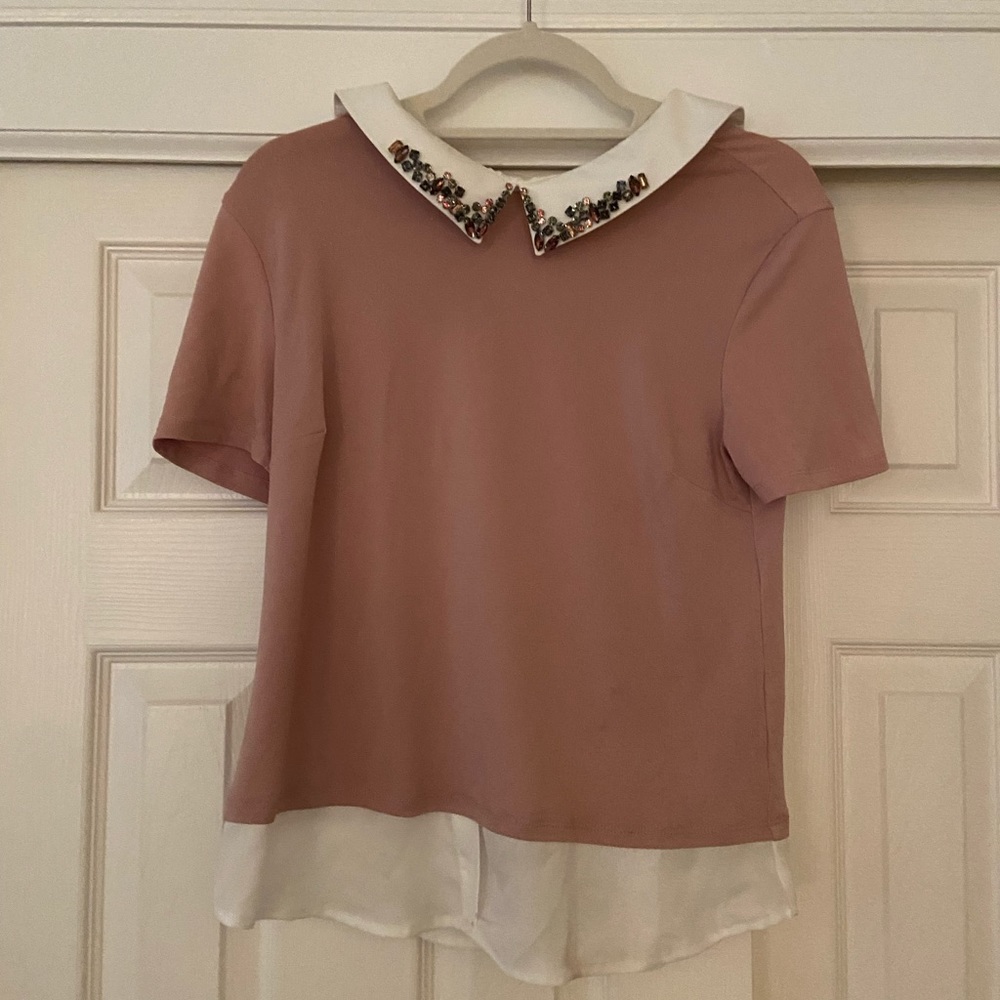 Faith and Joy collared shirt with stones